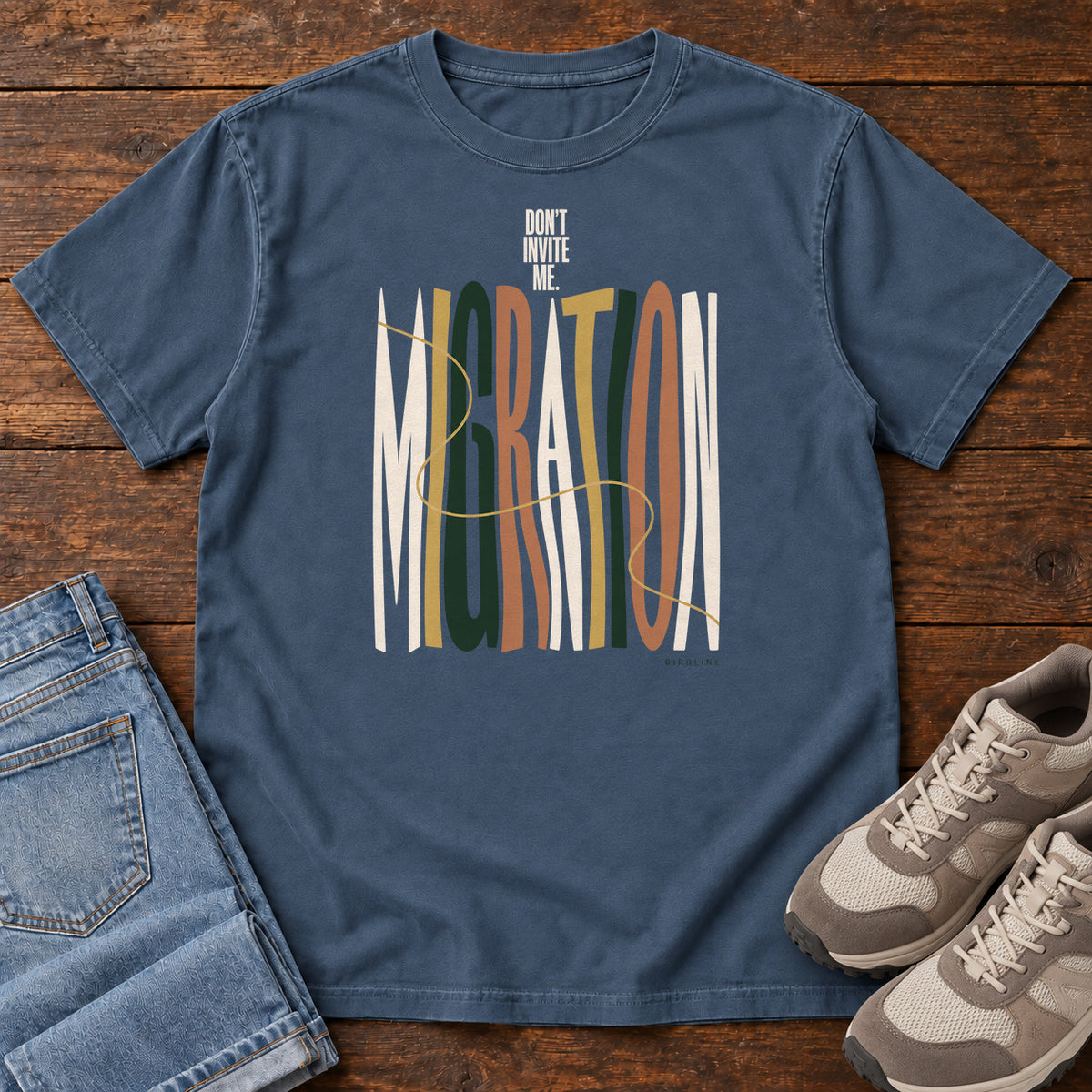Don't Invite Me Migration T-Shirt in Midnight