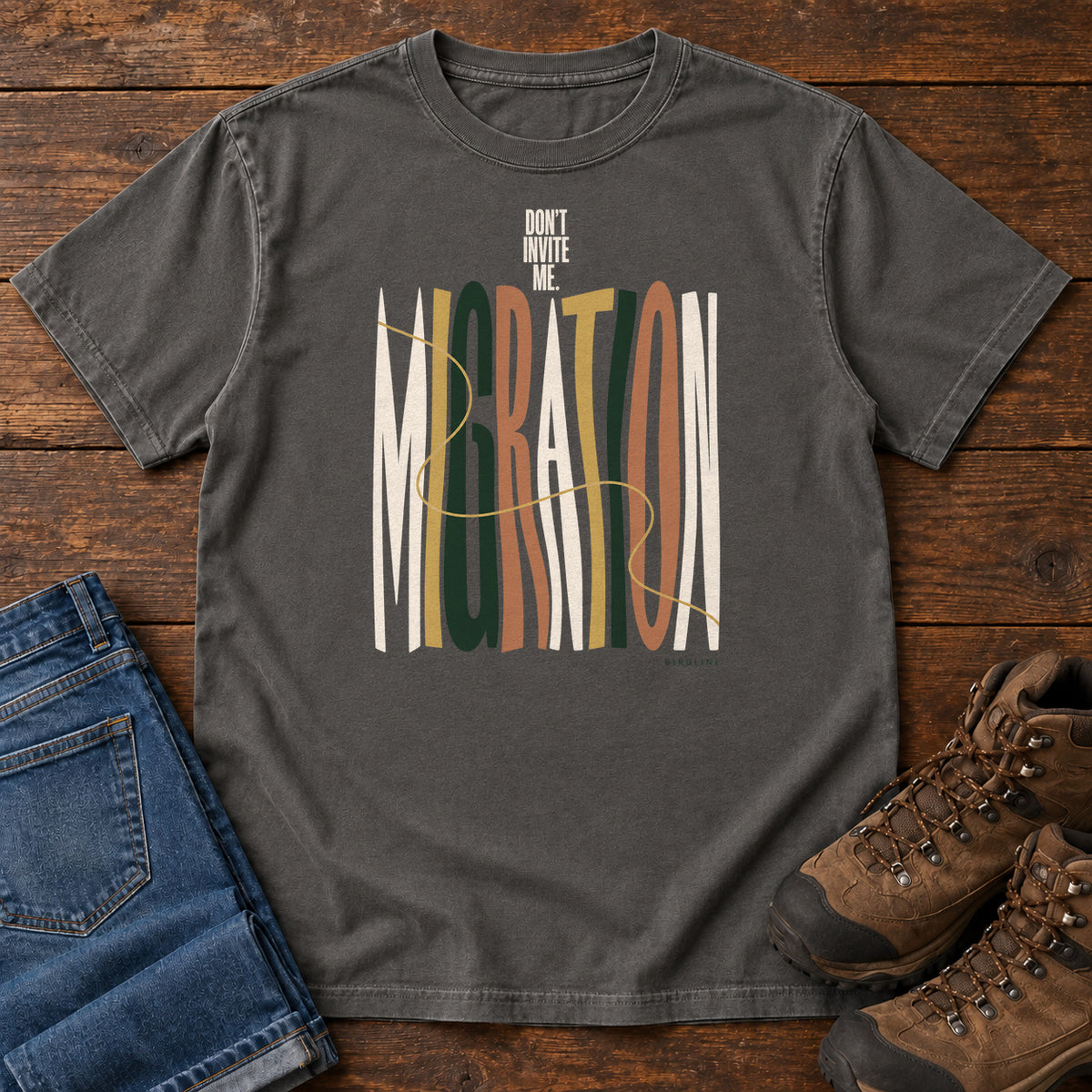 Don't Invite Me Migration T-Shirt in Pepper