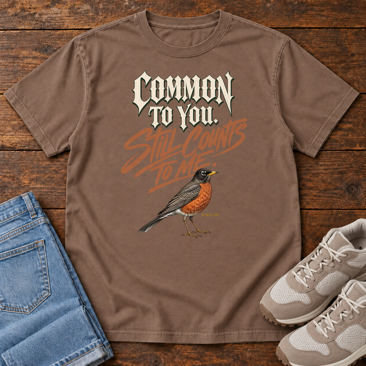 Common to You Still Counts to Me Robin T-Shirt in Espresso