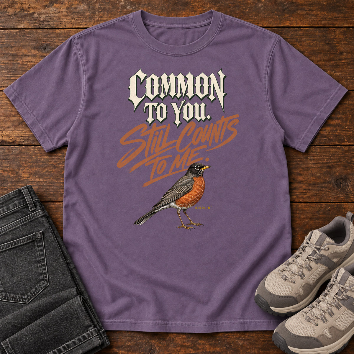 Common to You Still Counts to Me Robin T-Shirt in Grape