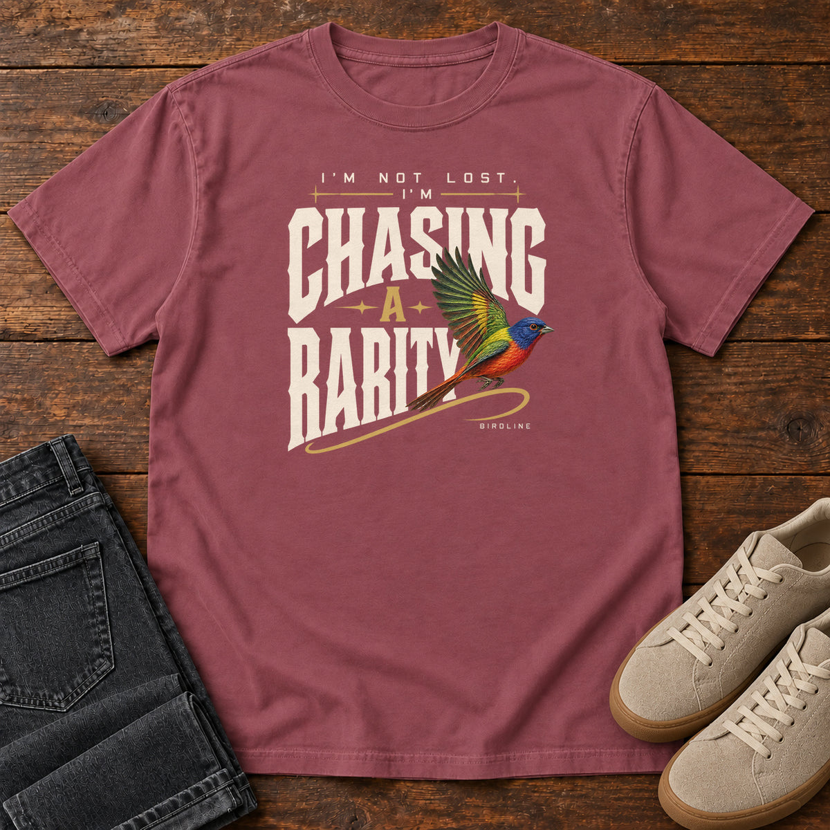 I'm Not Lost I'm Chasing a Rarity T-Shirt in Brick