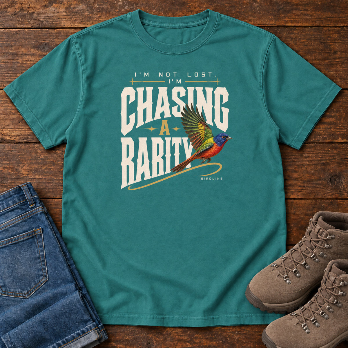 I'm Not Lost I'm Chasing a Rarity T-Shirt in Emerald