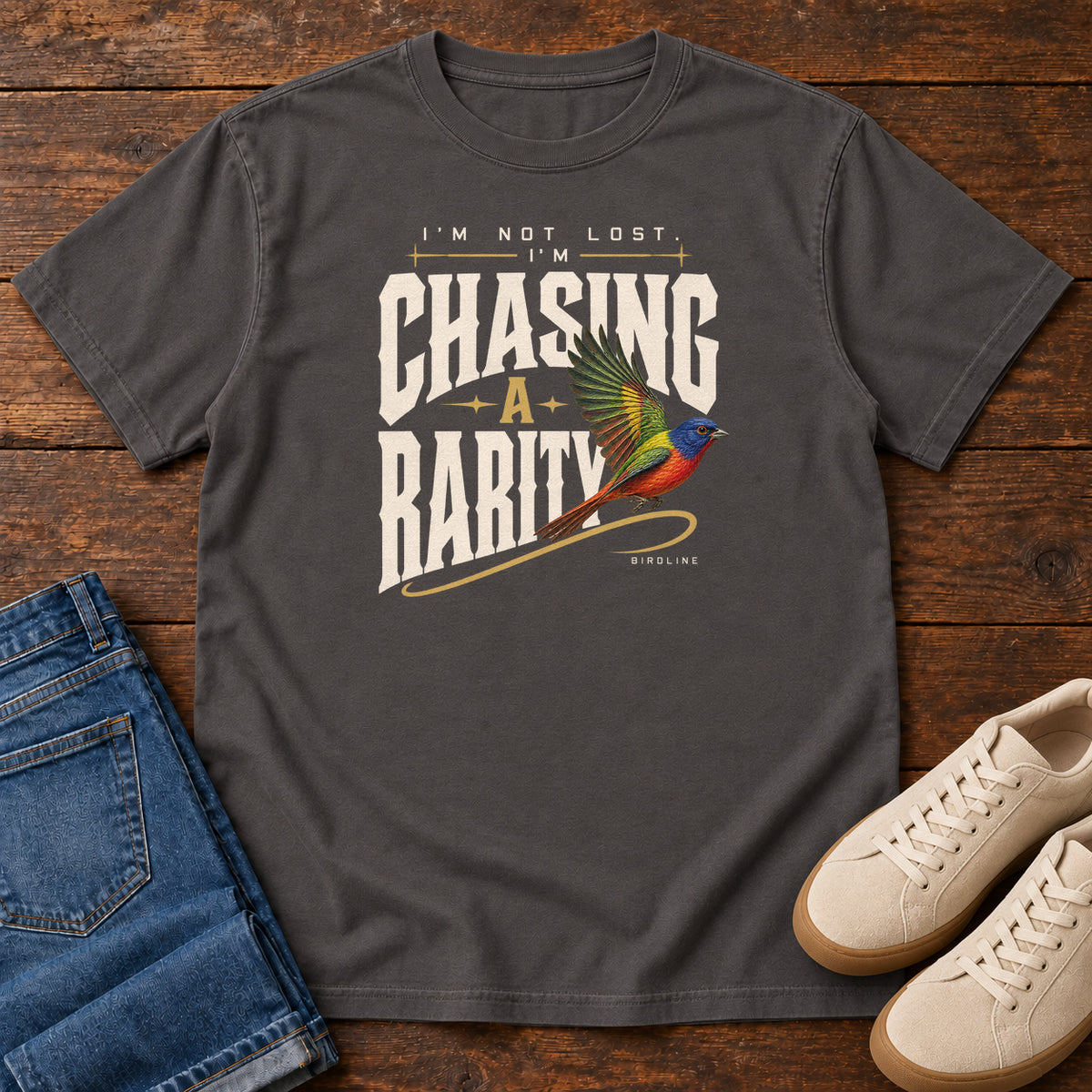 I'm Not Lost I'm Chasing a Rarity T-Shirt in Graphite