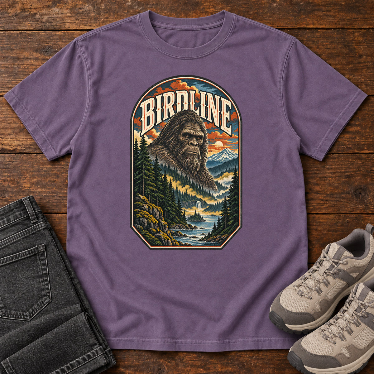 Birdline Bigfoot Badge T-Shirt in Grape