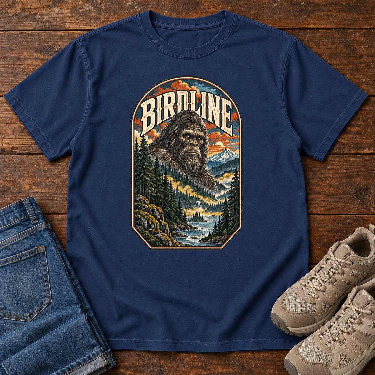 Birdline Bigfoot Badge T-Shirt in True Navy