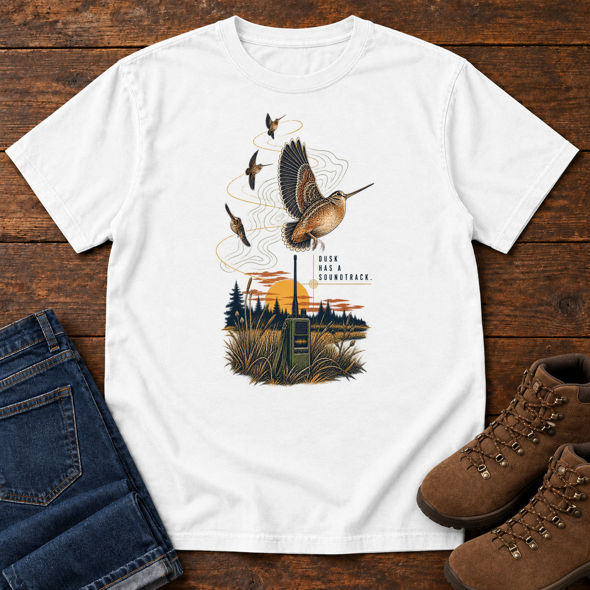 Bad Reception Bird Radio T-Shirt in White