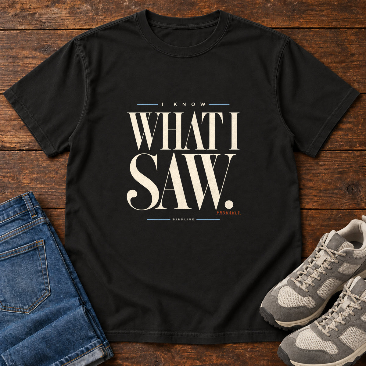 I Know What I Saw Probably T-Shirt in Black