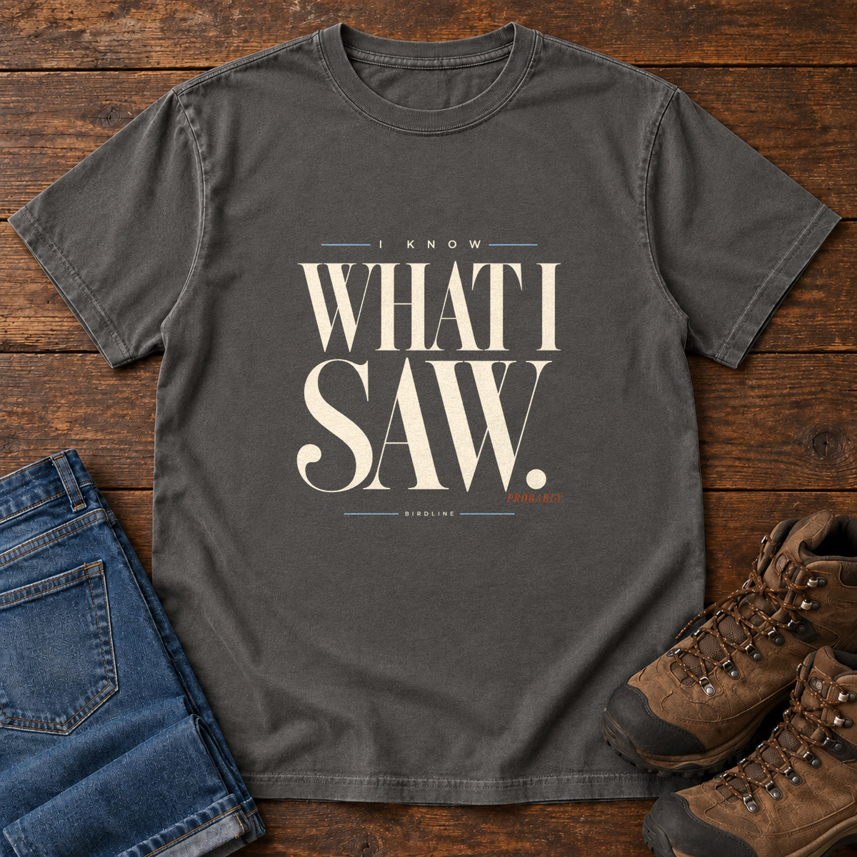 I Know What I Saw Probably T-Shirt in Pepper