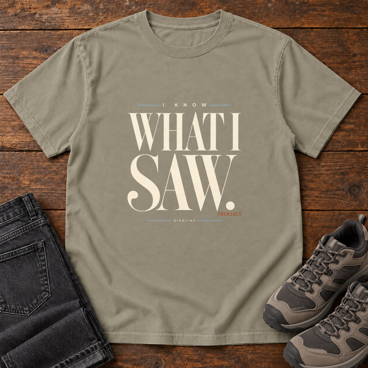 I Know What I Saw Probably T-Shirt in Sandstone