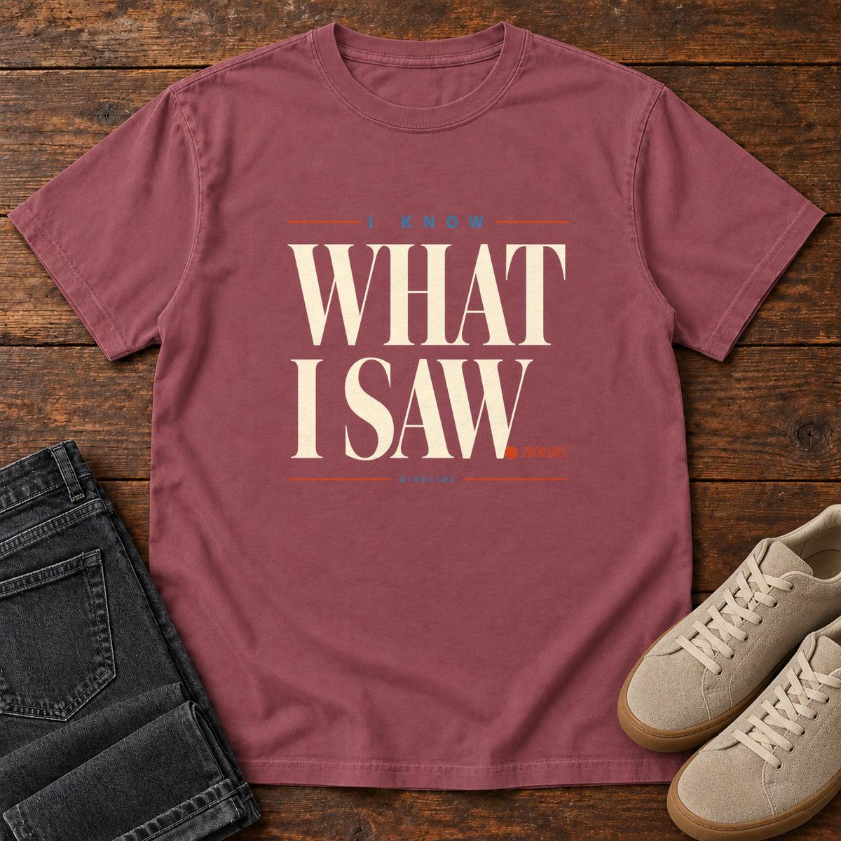 I Know What I Saw Variant T-Shirt in Brick