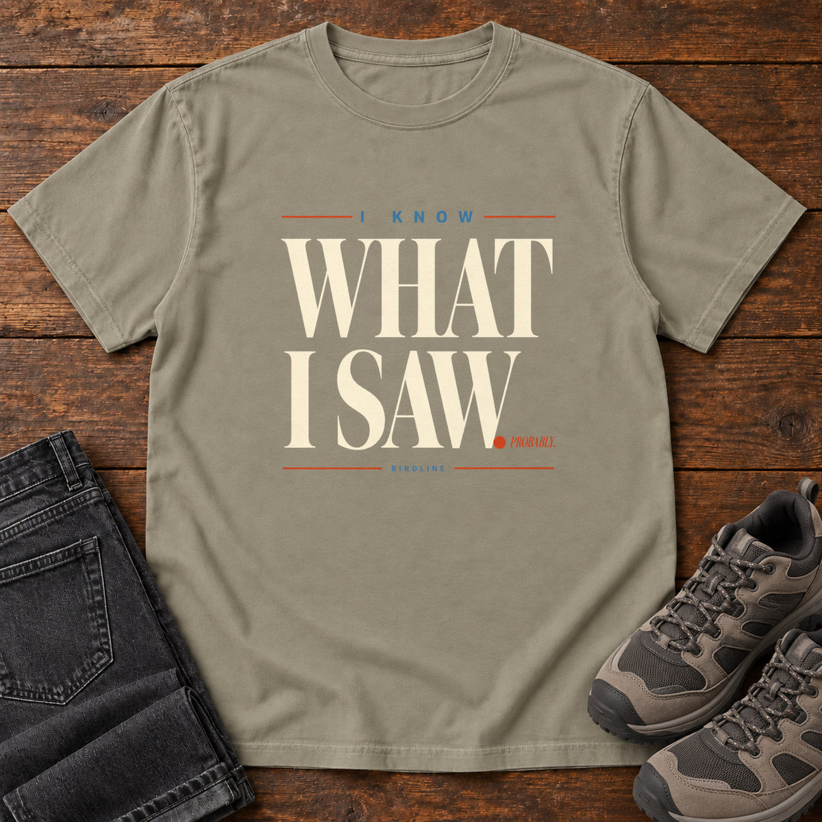 I Know What I Saw Variant T-Shirt in Sandstone
