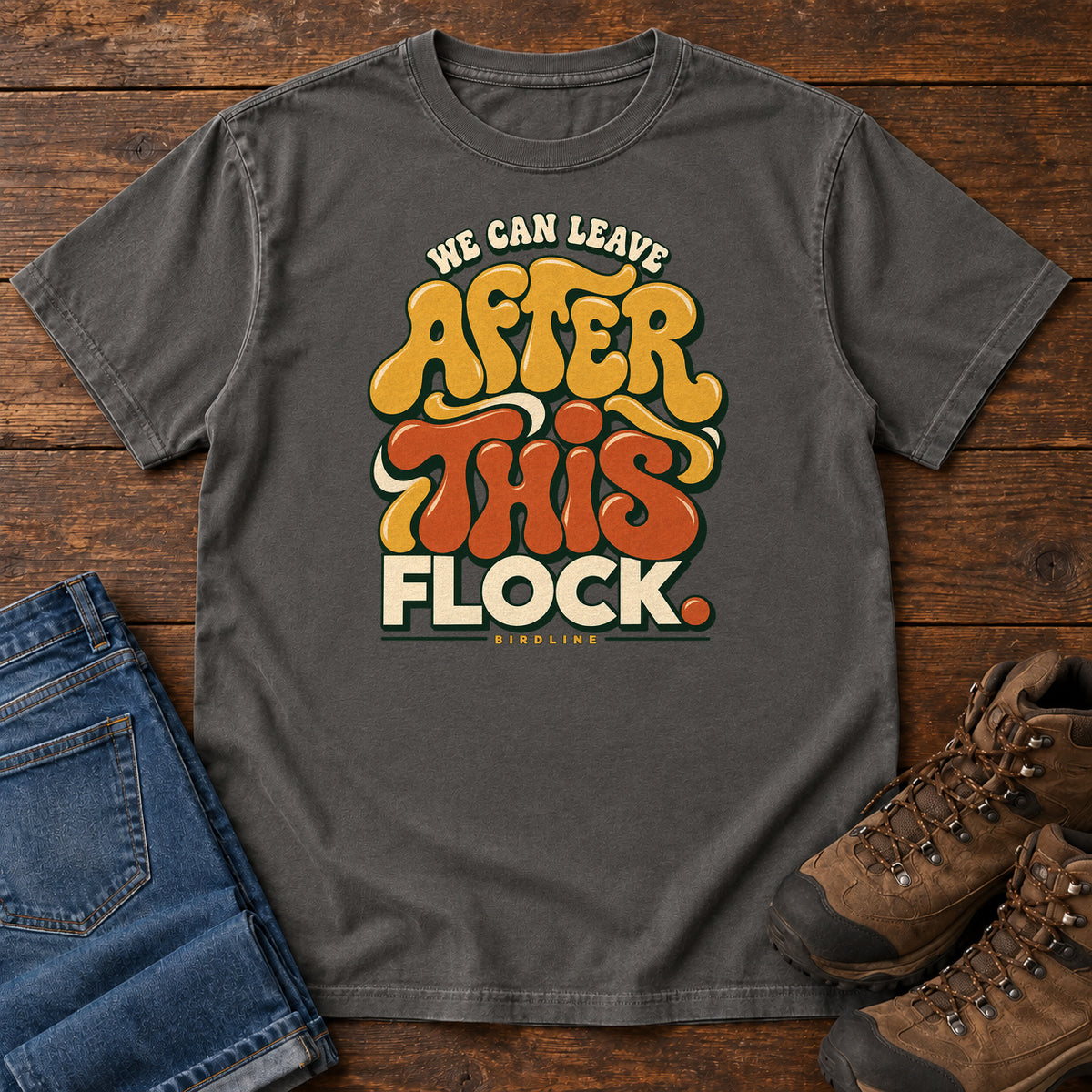 We Can Leave After This Flock T-Shirt in Pepper