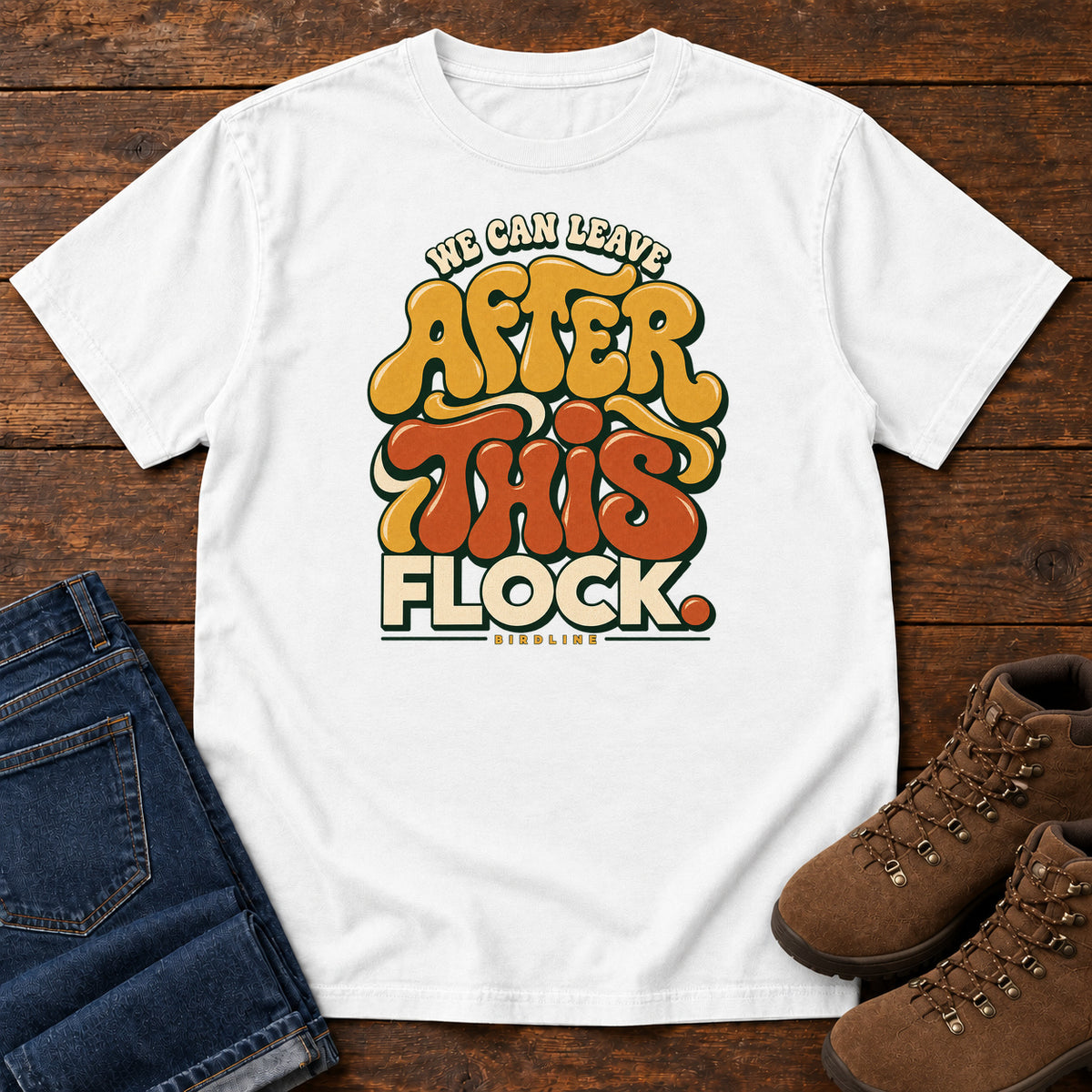 We Can Leave After This Flock T-Shirt in White