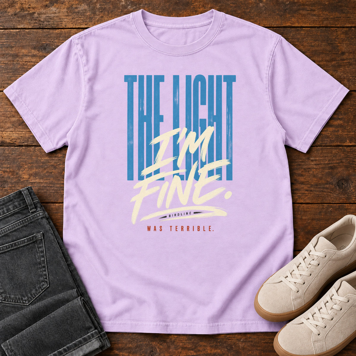 The Light I'm Fine Was Terrible T-Shirt in Orchid