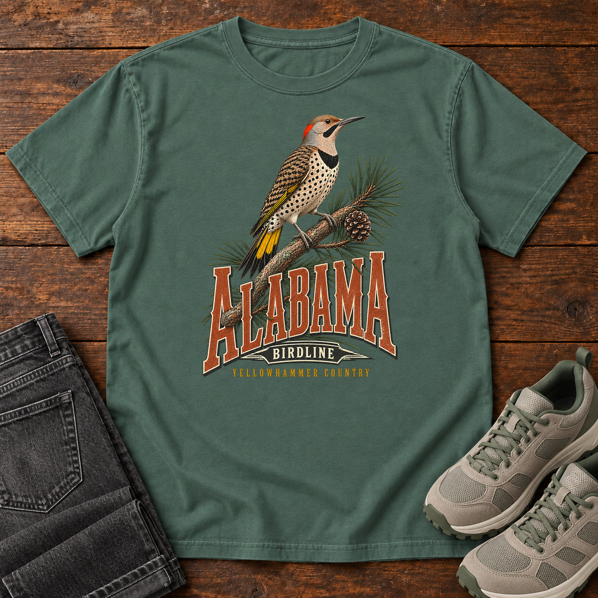 Alabama Yellowhammer Country T-Shirt in Blue Spruce