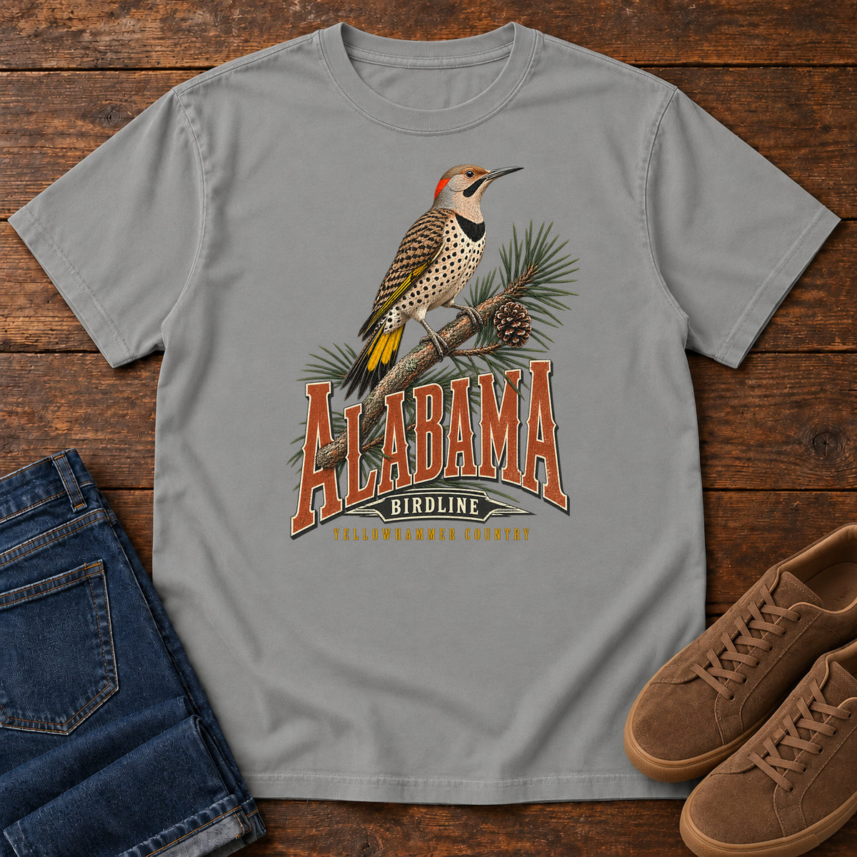 Alabama Yellowhammer Country T-Shirt in Grey