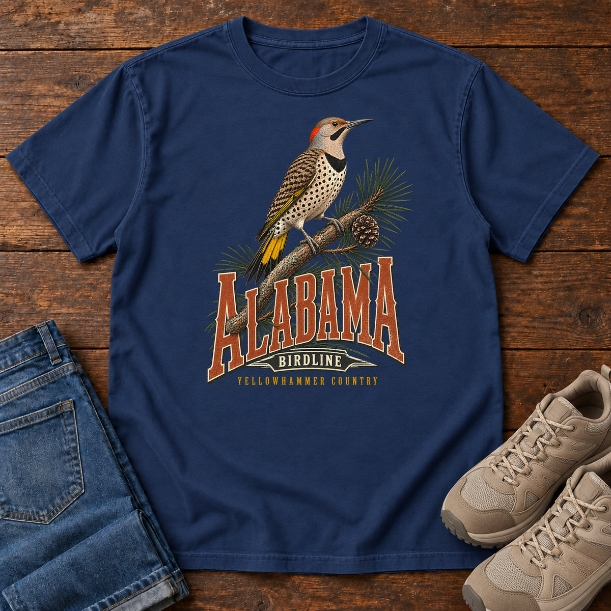 Alabama Yellowhammer Country T-Shirt in True Navy