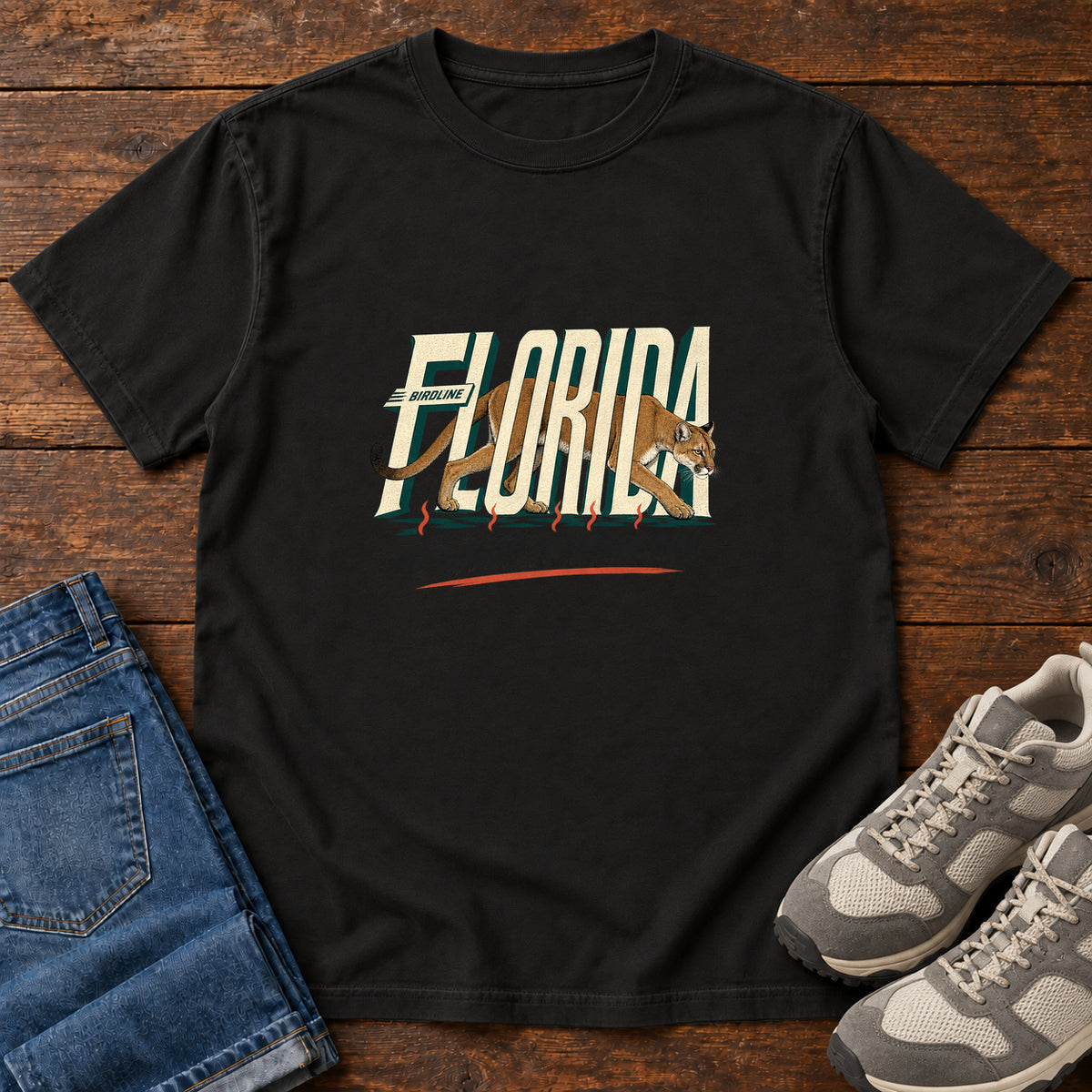 Florida Too Hot to Explain Panther T-Shirt in Black