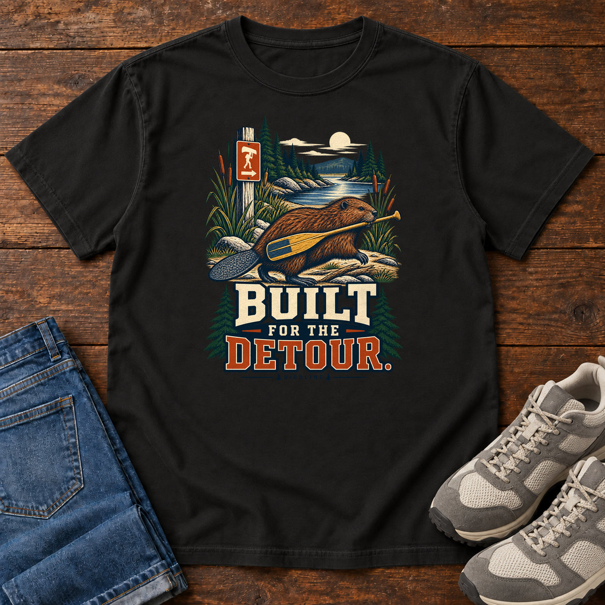 Built for the Detour Beaver T-Shirt in Black