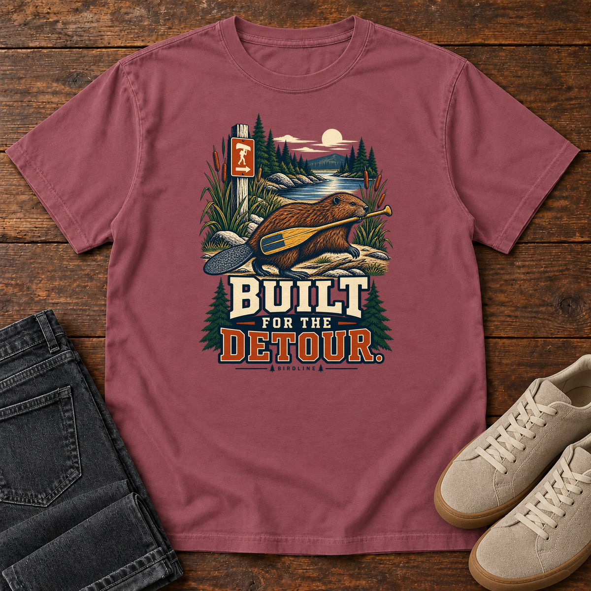Built for the Detour Beaver T-Shirt in Brick