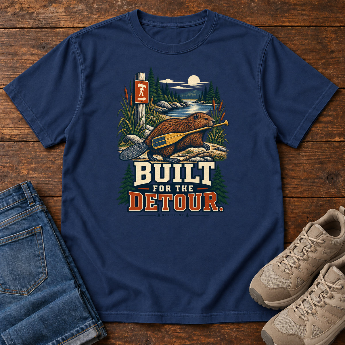 Built for the Detour Beaver T-Shirt in True Navy