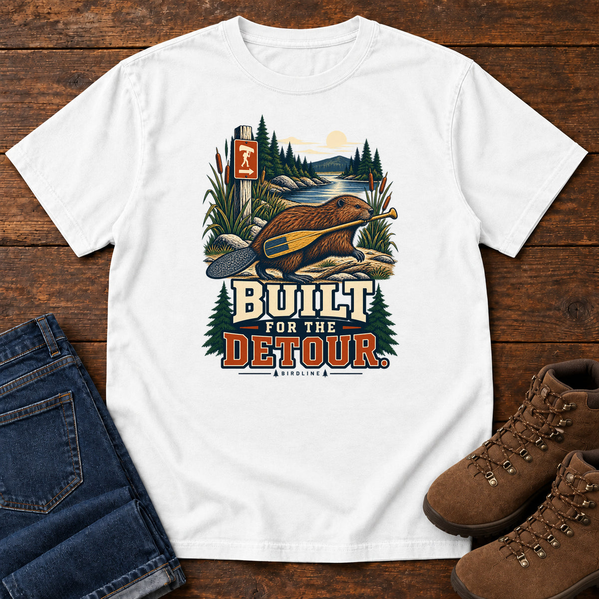 Built for the Detour Beaver T-Shirt in White