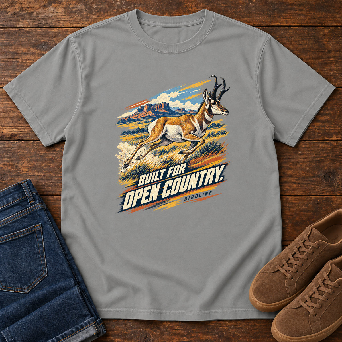 Built for Open Country Pronghorn T-Shirt in Grey