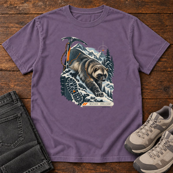 Weather Irrelevant Wolverine T-Shirt in Grape, front view