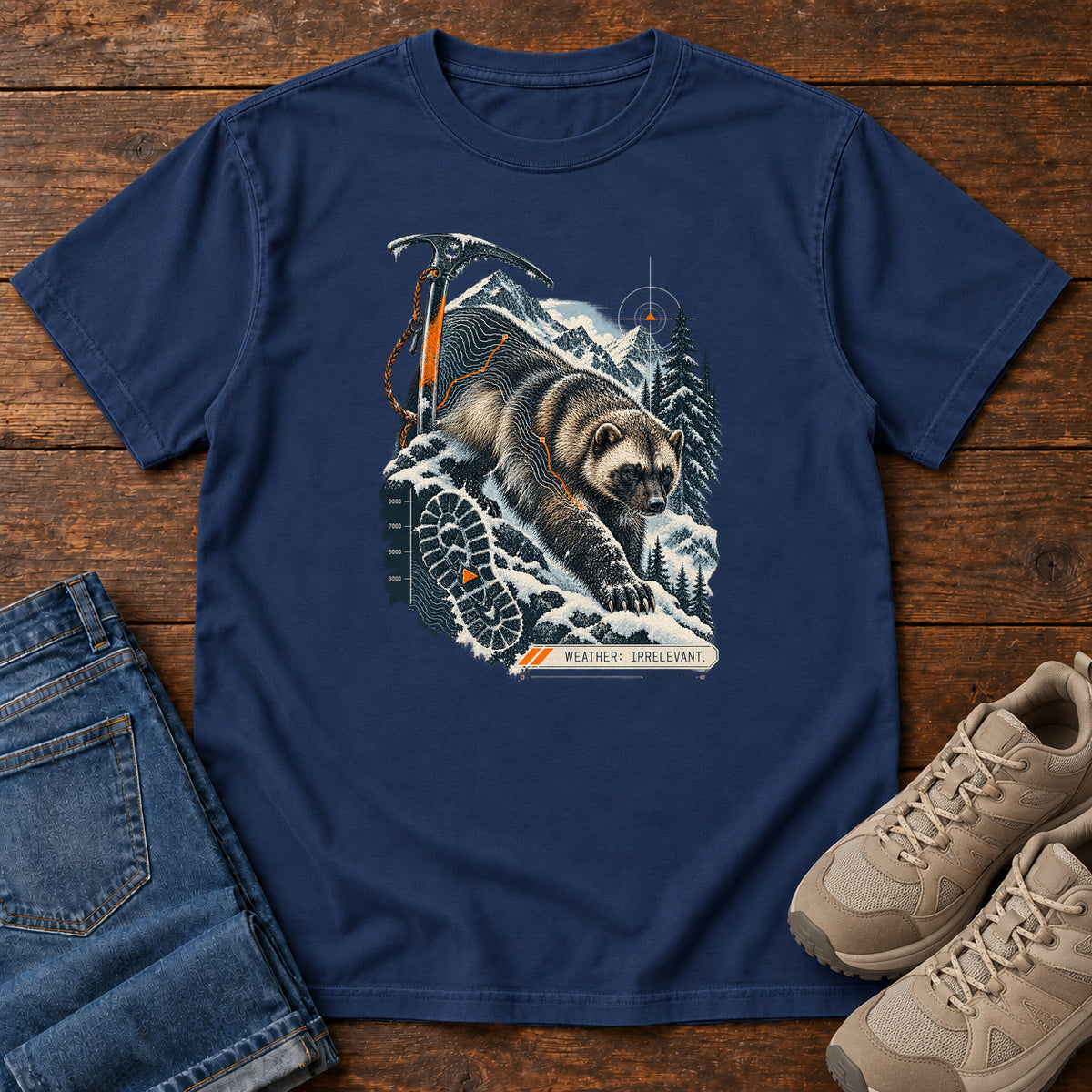 Weather Irrelevant Wolverine T-Shirt in True Navy