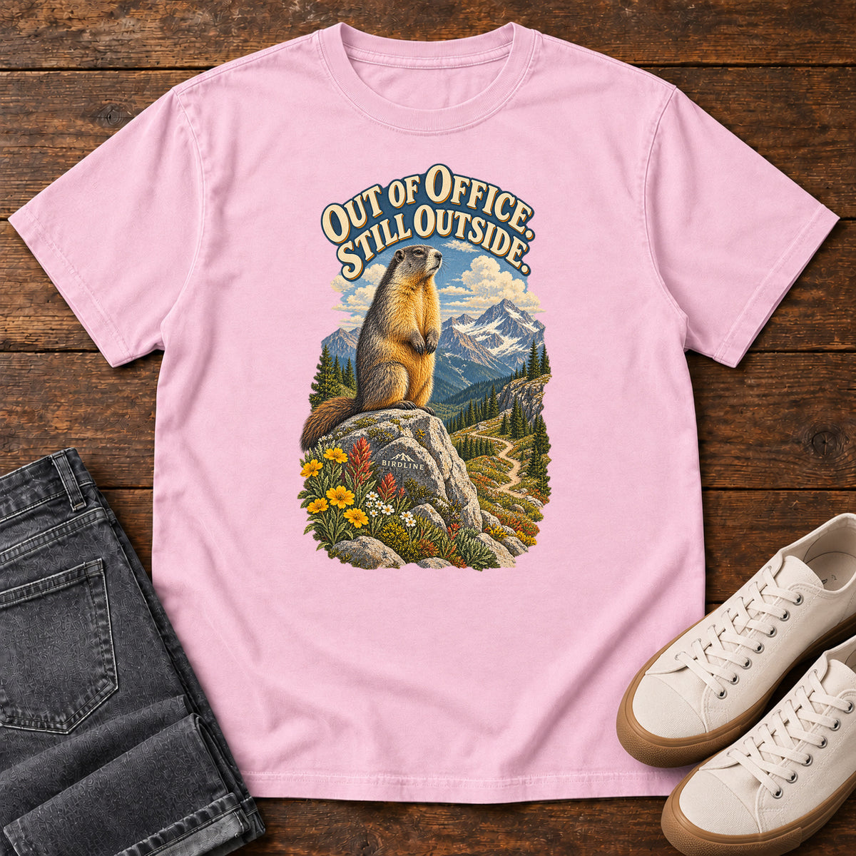 Out of Office Still Outside Marmot T-Shirt in Blossom