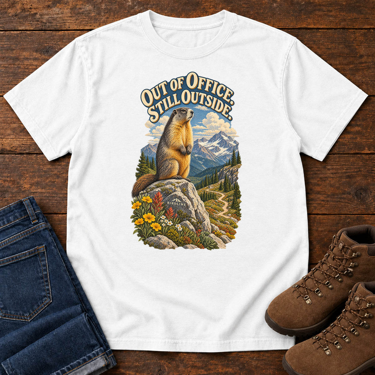 Out of Office Still Outside Marmot T-Shirt in White