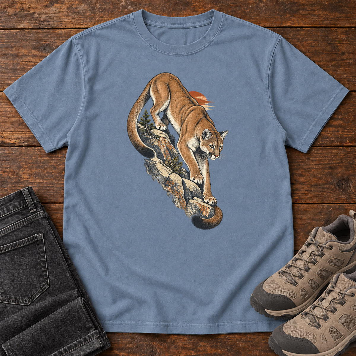 Mountain Lion T-Shirt in Blue Jean