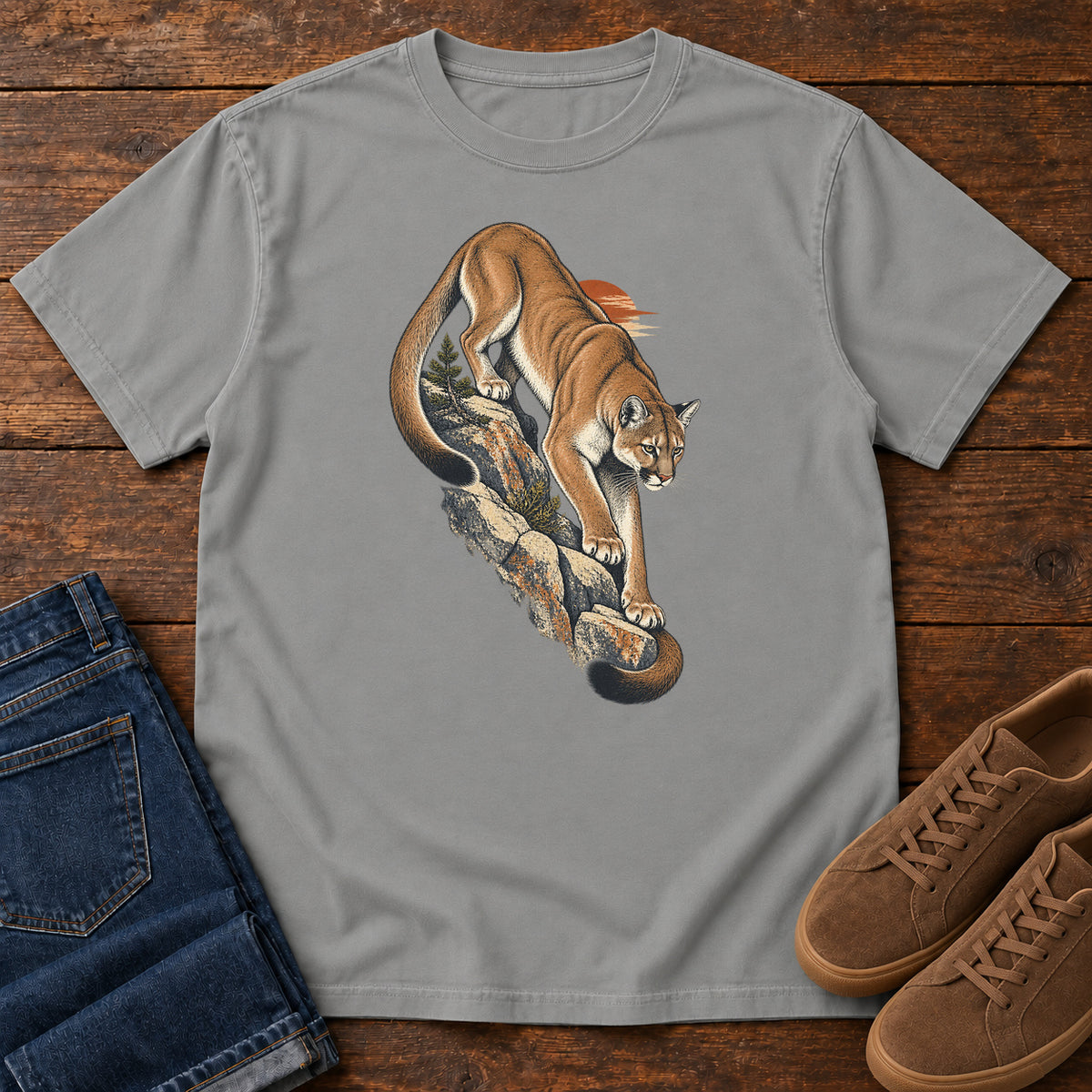 Mountain Lion T-Shirt in Grey
