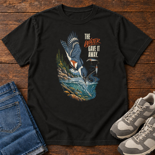 The Water Gave It Away Kingfisher T-Shirt, alternate view
