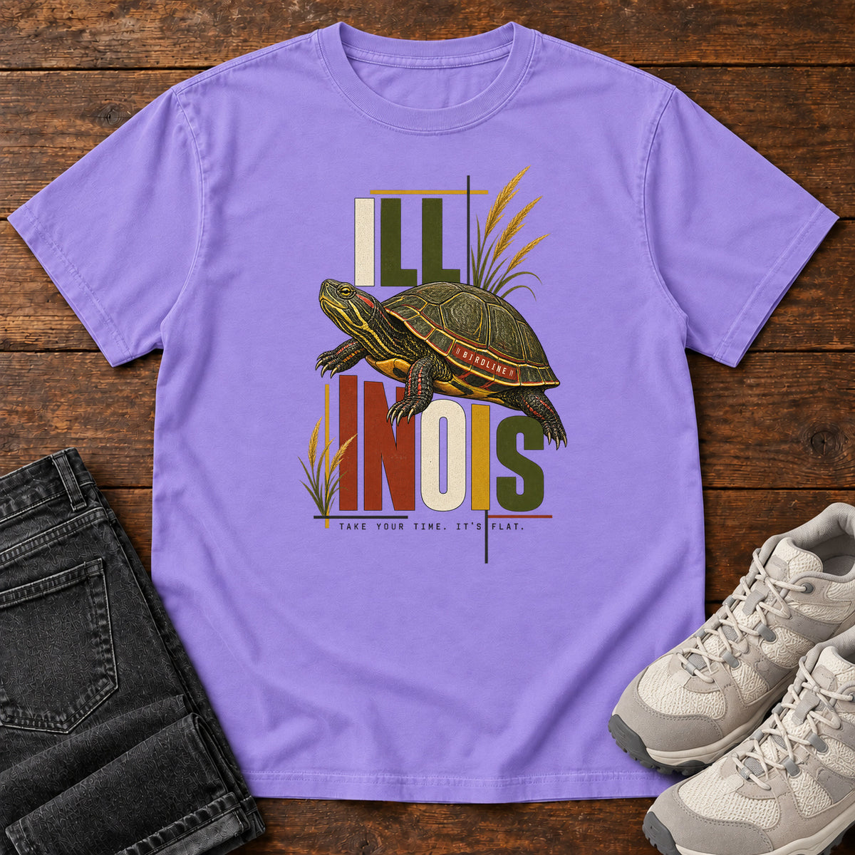 Illinois Take Your Time Turtle T-Shirt in Violet