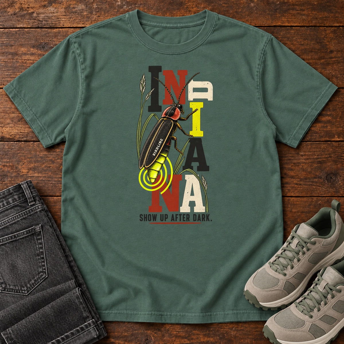 Indiana Show Up After Dark Firefly T-Shirt in Blue Spruce