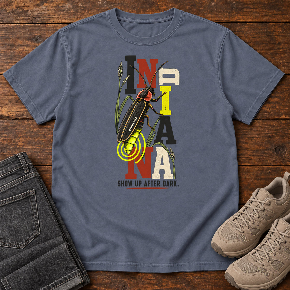 Indiana Show Up After Dark Firefly T-Shirt in Denim