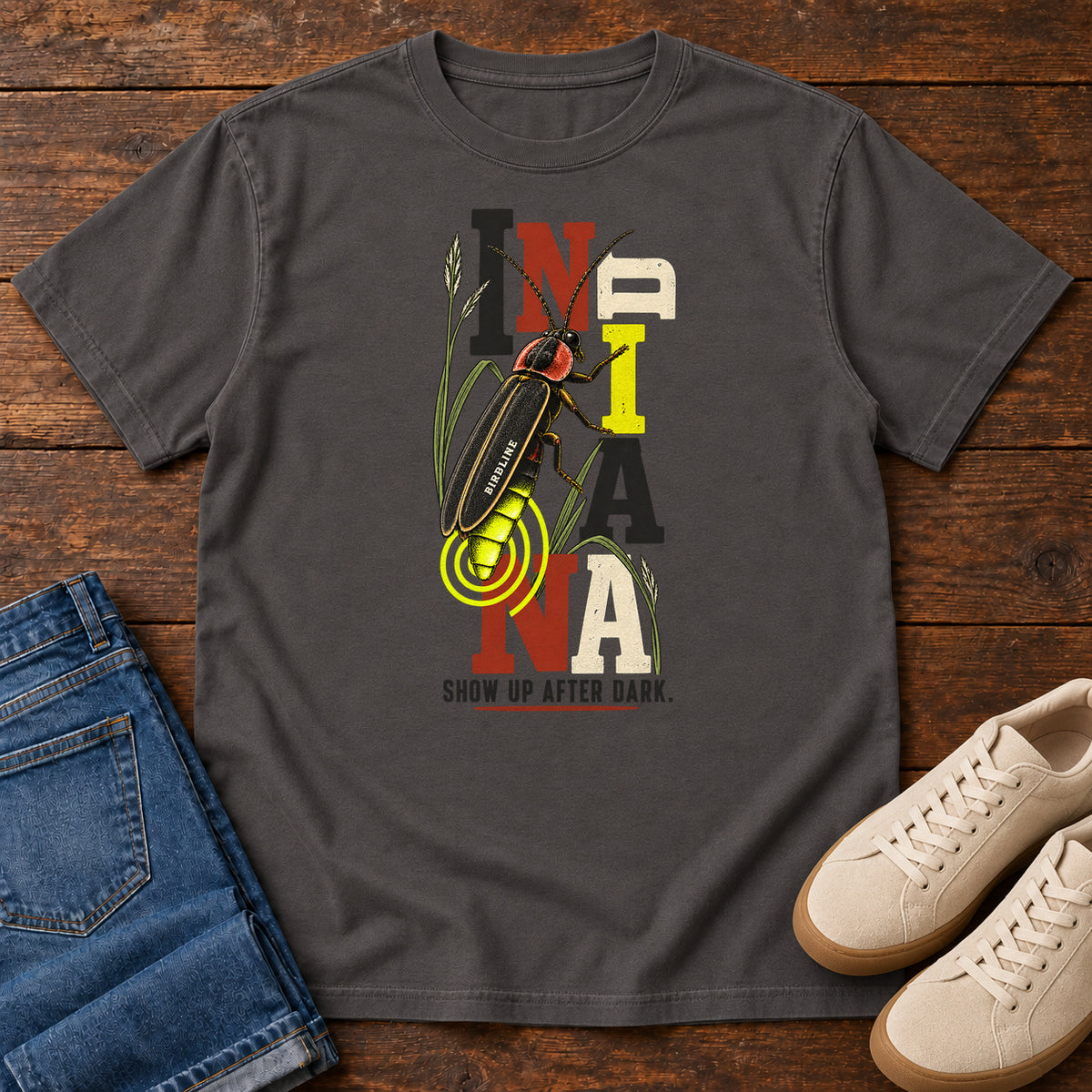 Indiana Show Up After Dark Firefly T-Shirt in Graphite