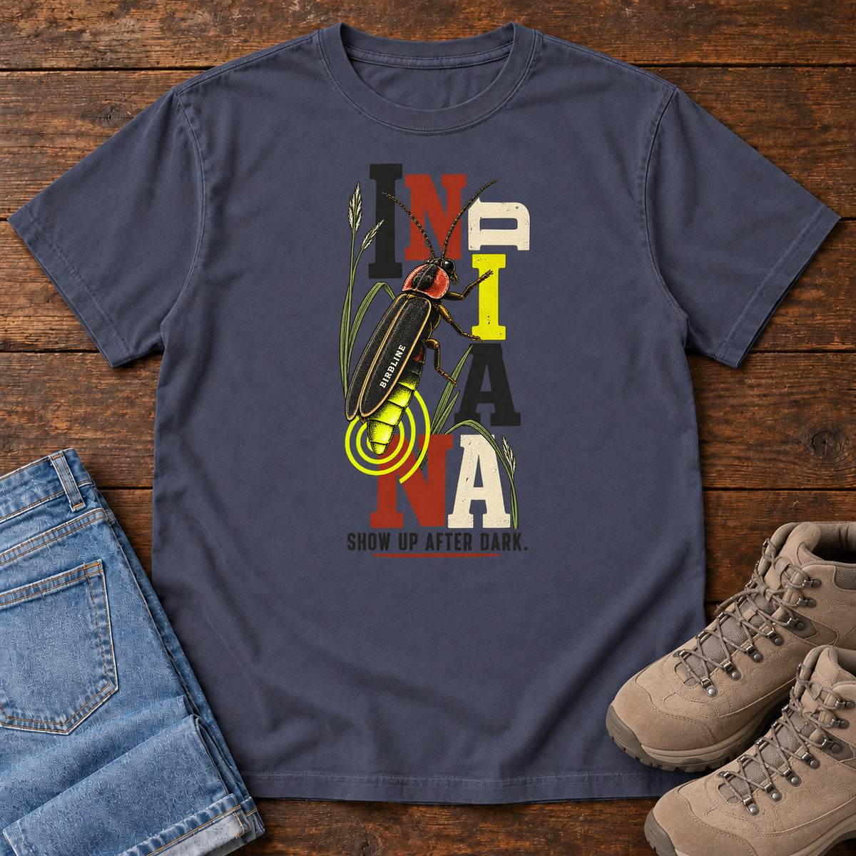 Indiana Show Up After Dark Firefly T-Shirt in Navy