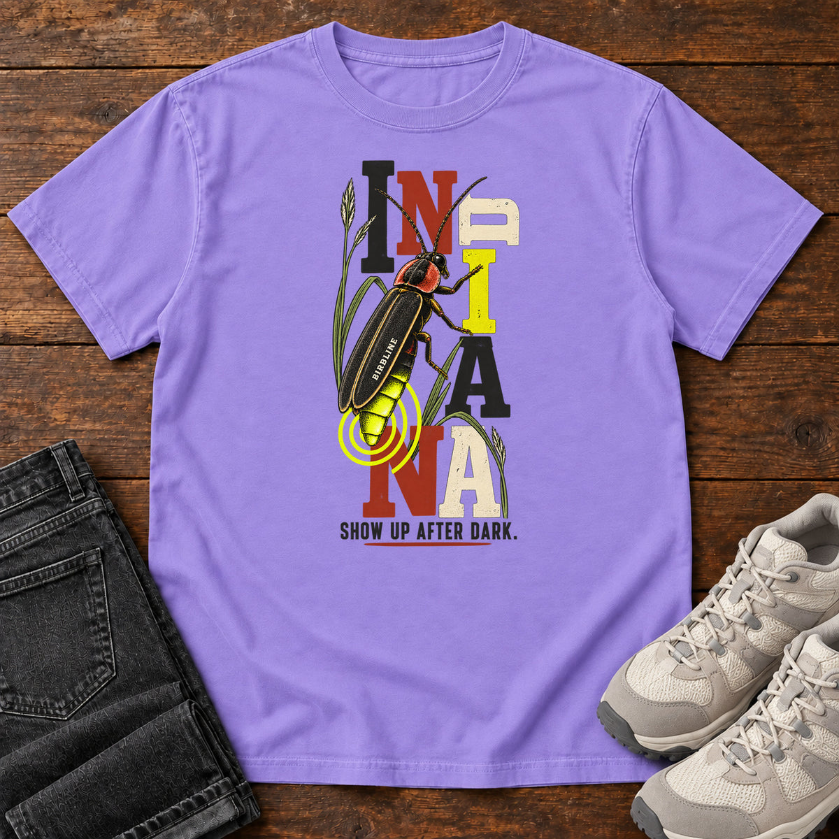 Indiana Show Up After Dark Firefly T-Shirt in Violet