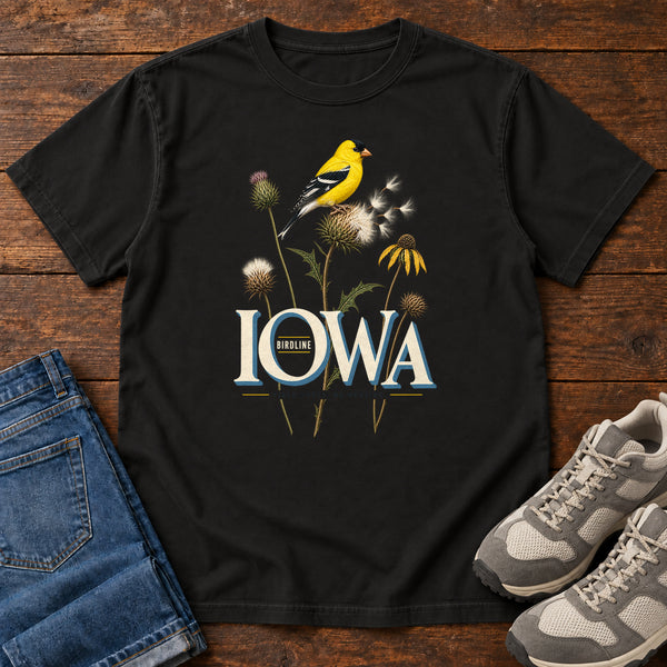 Iowa Field Notes No Meetings T-Shirt in Black, front view