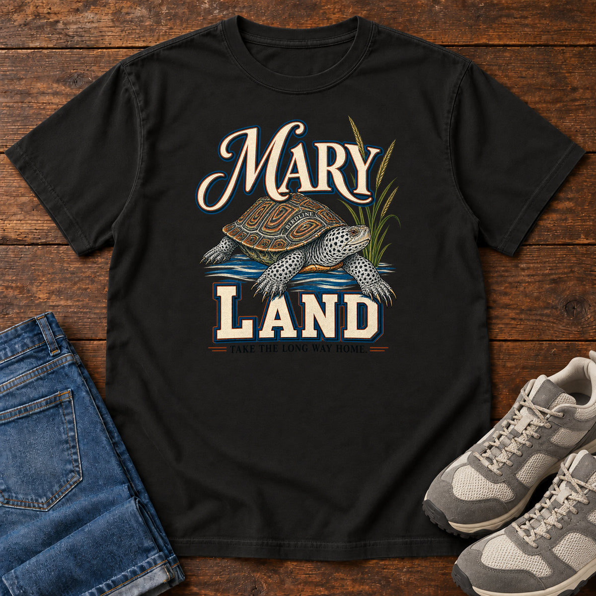 Maryland Take the Long Way Home Turtle Variant T-Shirt in Black