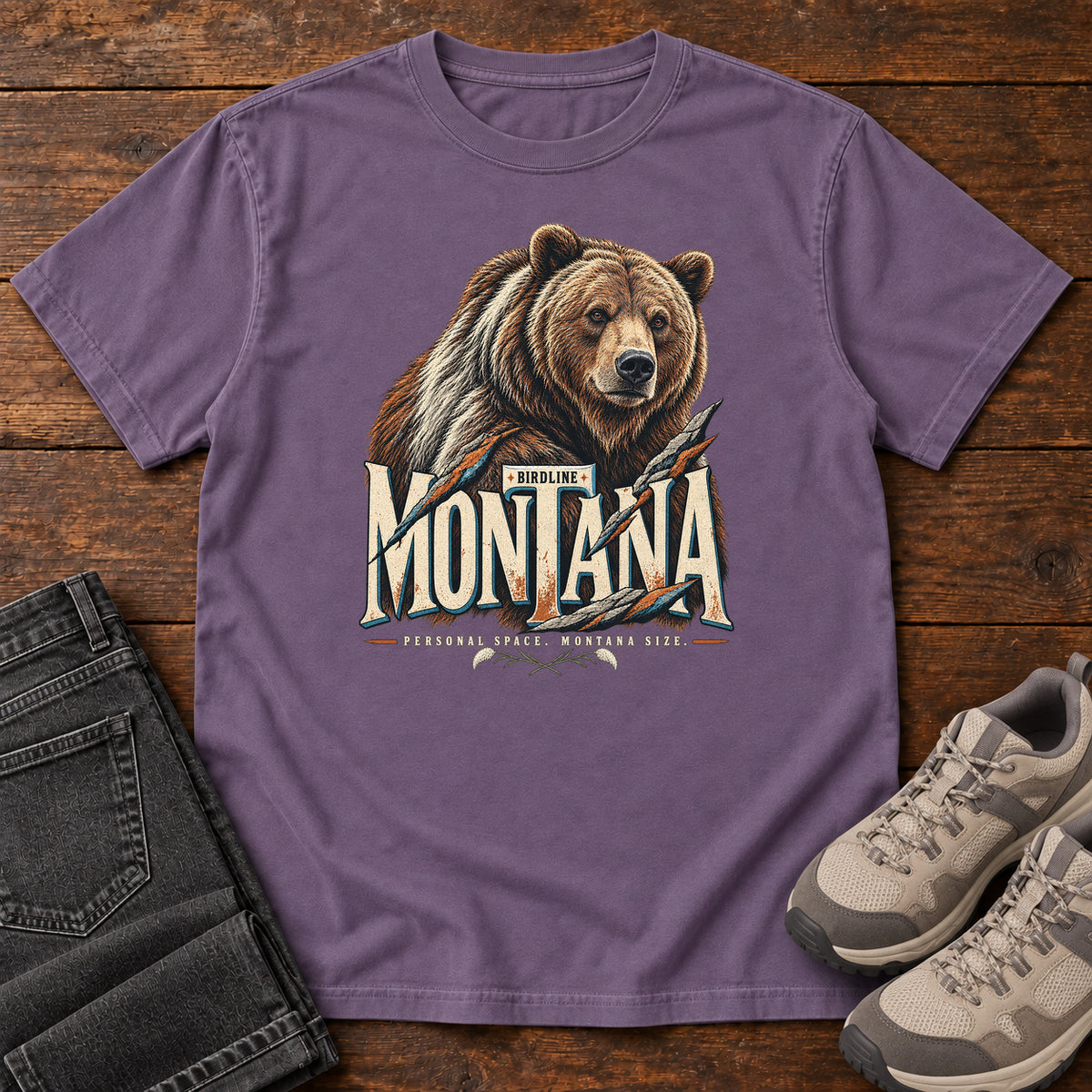 Montana Personal Space Montana Size Bear T-Shirt in Grape