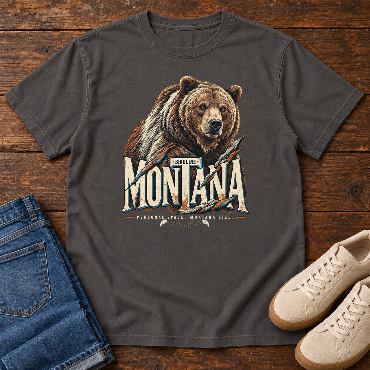 Montana Personal Space Montana Size Bear T-Shirt in Graphite