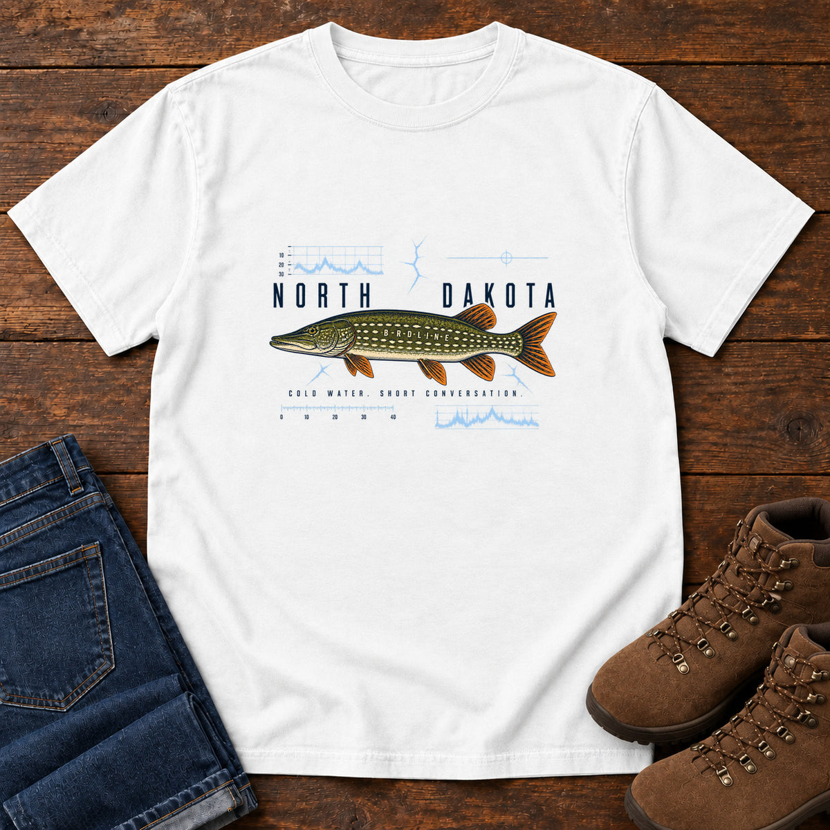 North Dakota Field Notes Sport Confused Pike T-Shirt in White
