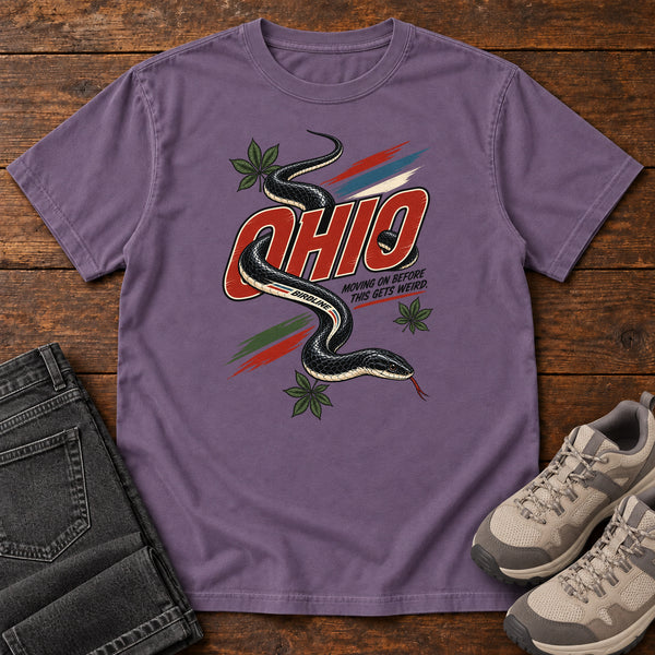 Ohio Moving on Before This Gets Weird Snake T-Shirt, alternate view