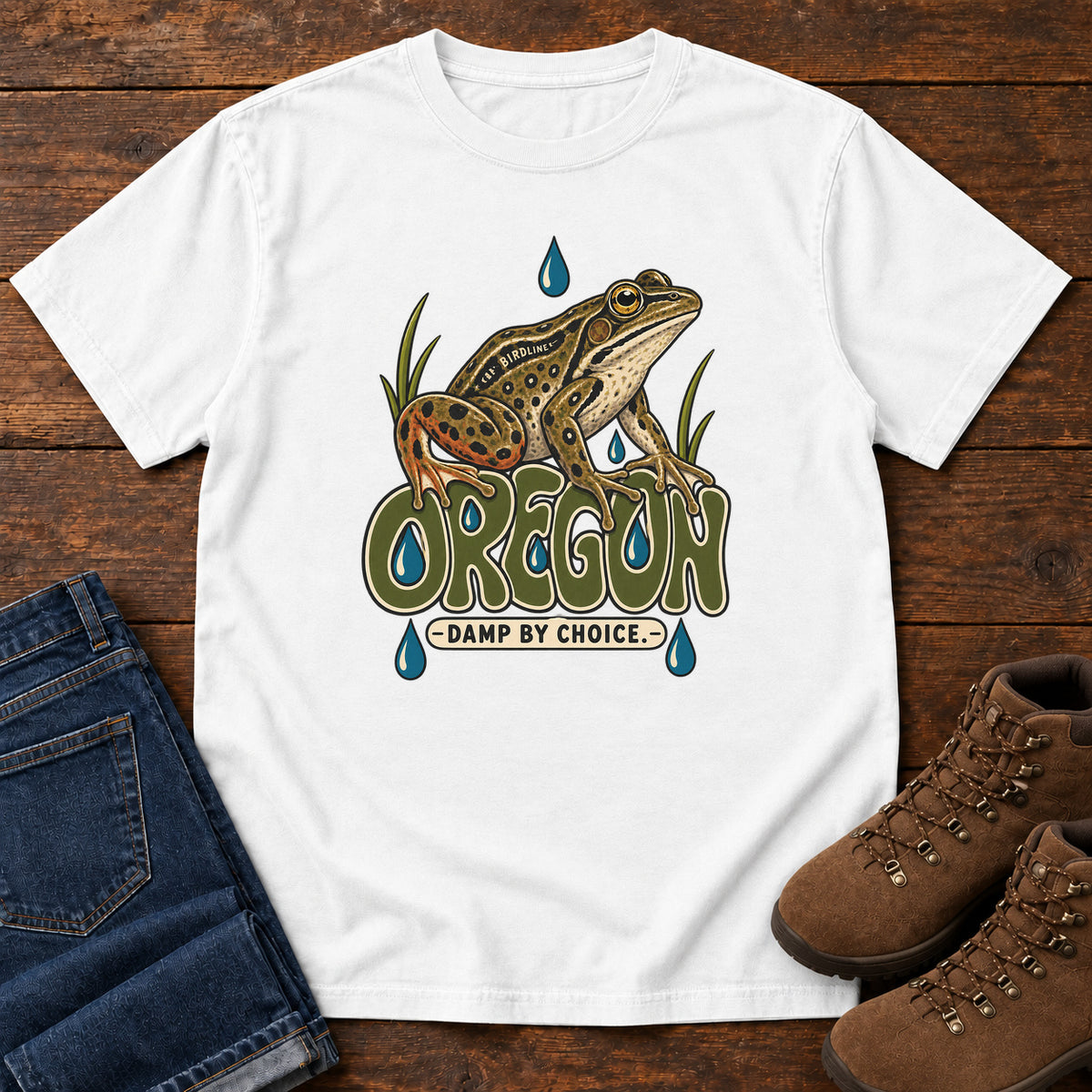 Oregon Damp by Choice Frog T-Shirt in White
