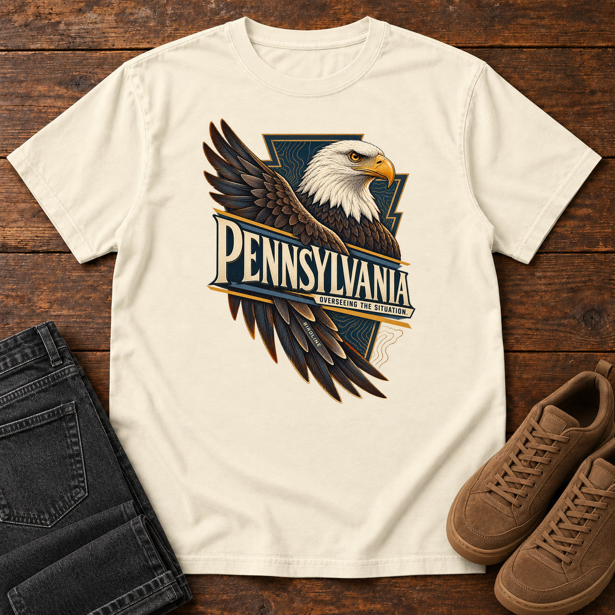 Pennsylvania Overseeing the Situation Eagle T-Shirt in Ivory