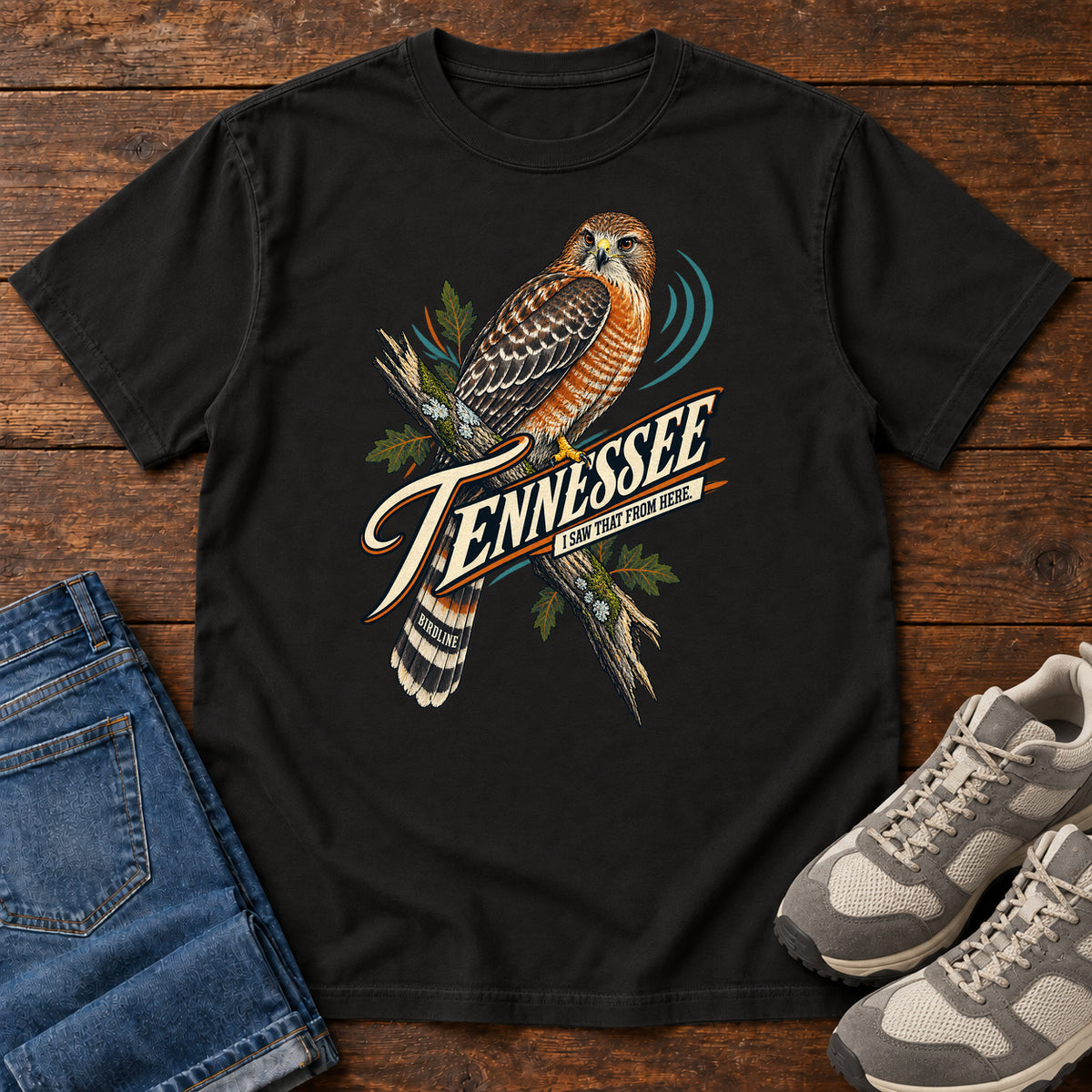 Tennessee I Saw It from Here Hawk T-Shirt in Black