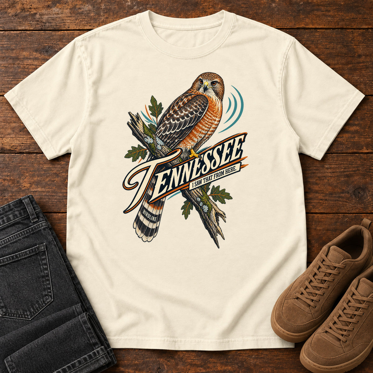 Tennessee I Saw It from Here Hawk T-Shirt in Ivory